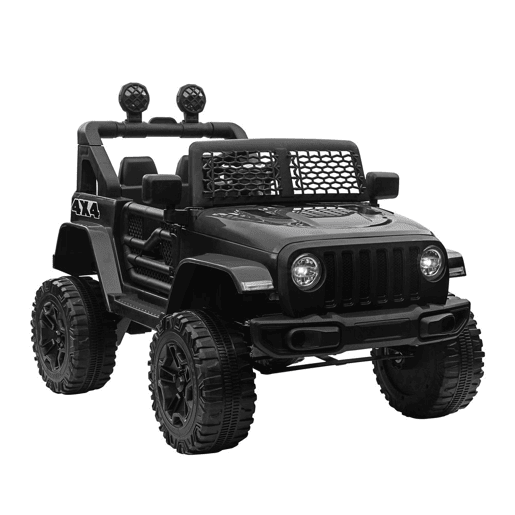 HOMCOM Carro Elétrico para Crianças a partir dos 3 Anos Veículo Todo-o-Terreno com Bateria de 12V 2 Motores Controlo Remoto 2,4G Faróis Buzina Velocidade Ajustável Suporta 30 kg 100x65x72 cm Preto