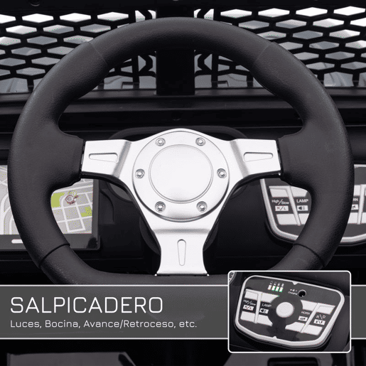 HOMCOM Carro Elétrico para Crianças a partir dos 3 Anos Veículo Todo-o-Terreno com Bateria de 12V 2 Motores Controlo Remoto 2,4G Faróis Buzina Velocidade Ajustável Suporta 30 kg 100x65x72 cm Preto