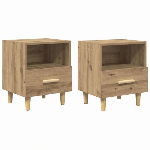 Lote de 2 Mesa De Cabeceira Mesinha De Cabeceira - carvalho artisiano 40 x 35 x 47,5 cm