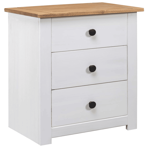 Mesa De Cabeceira - Mesinha De Cabeceira 46x40x57 cm madeira de pinho panama branco Mesa De Cabeceira - Mesinha De Cabeceira 46x40x57 cm madeira de pinho panama branco