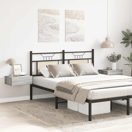 Lote de 2 Mesas De Cabeceira suspensas Mesinhas De Cabeceira 40x30x15 cm cor sonoma cinzento