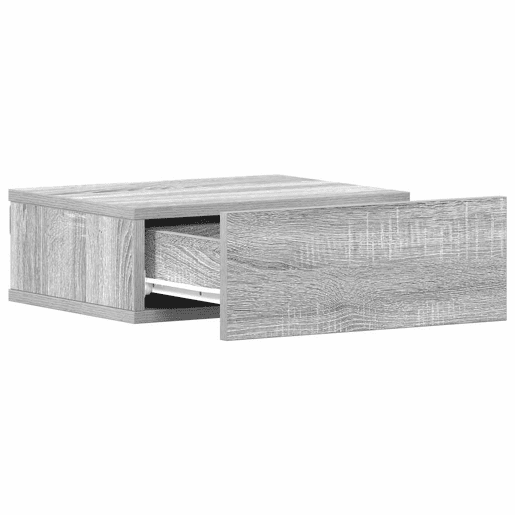 Lote de 2 Mesas De Cabeceira suspensas Mesinhas De Cabeceira 40x30x15 cm cor sonoma cinzento