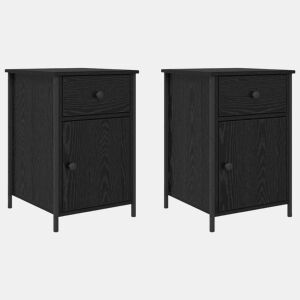 Lote de 2 Mesa De Cabeceira - Mesinha De Cabeceira Carvalho preto 40 x 42 x 60 cm
