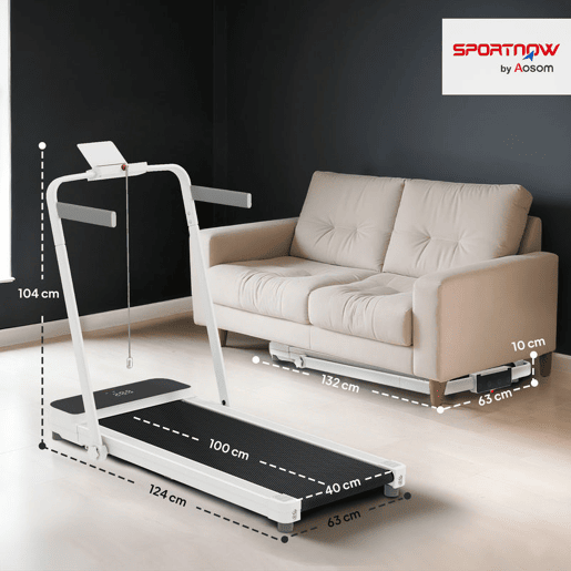 SPORTNOW Passadeira Dobrável 7% Inclinação, Caminhadora Elétrica 0-12 KMH, 2 em 1 para usar sob a Secretária, com Motor de 2.5HP, Ecrã LED, Controlo Remoto e Suporte Integrado, para Casa e Escritório