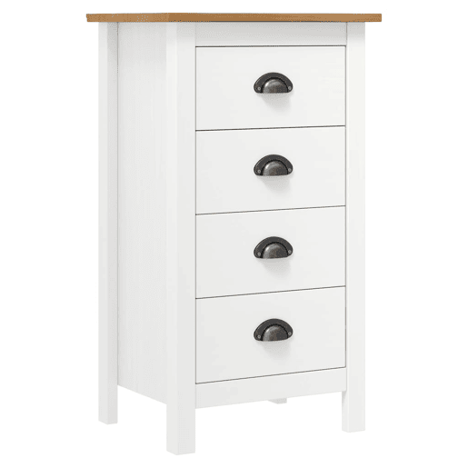 Mesa De Cabeceira Mesinha De Cabeceira - 46x35x80 cm madeira de pinho maciça branco