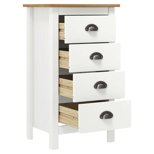 Mesa De Cabeceira Mesinha De Cabeceira - 46x35x80 cm madeira de pinho maciça branco