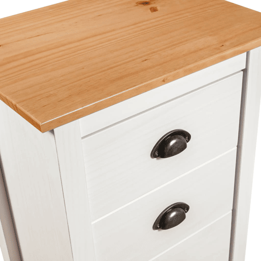 Mesa De Cabeceira Mesinha De Cabeceira - 46x35x80 cm madeira de pinho maciça branco