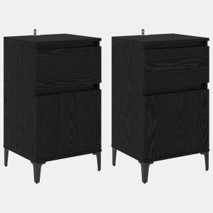 Lote de 2 Mesa De Cabeceira - Mesinha De Cabeceira Carvalho preto 40 x 35 x 70 cm