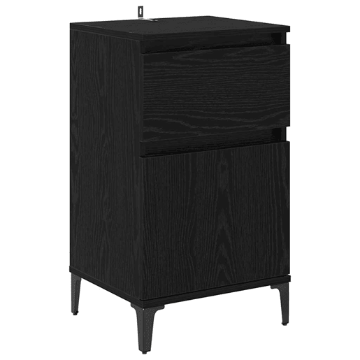 Lote de 2 Mesa De Cabeceira - Mesinha De Cabeceira Carvalho preto 40 x 35 x 70 cm
