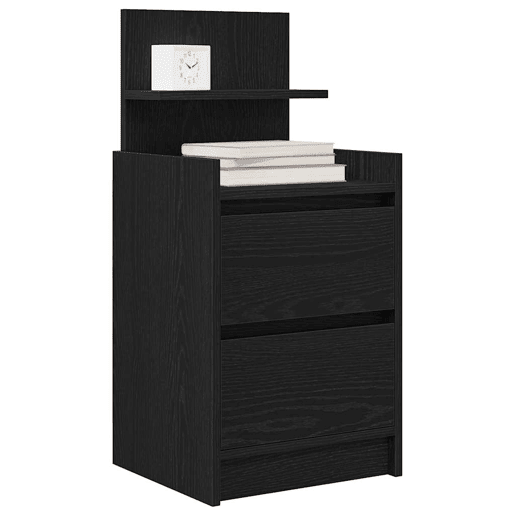 Mesa De Cabeceira - Mesinha De Cabeceira com 2 gavetas 38x34x80 cm preto