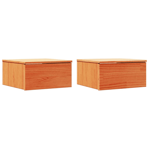 Lote de 2 Mesa De Cabeceira Mesinha De Cabeceira - Castanho-mel 37 x 35 x 18,5 cm