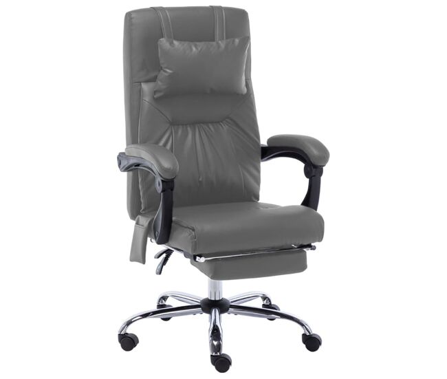 Silla de oficina ammia función masaje reclinable antracita 112-121x60x64 cm