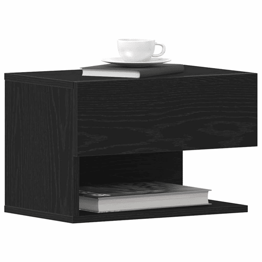 Lote de 2 Mesa De Cabeceira - Mesinha De Cabeceira Carvalho preto 46 x 29.5 x 30 cm