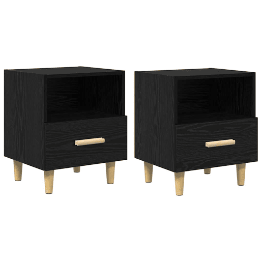 Lote de 2 Mesa De Cabeceira - Mesinha De Cabeceira Carvalho preto 40 x 35 x 47,5 cm