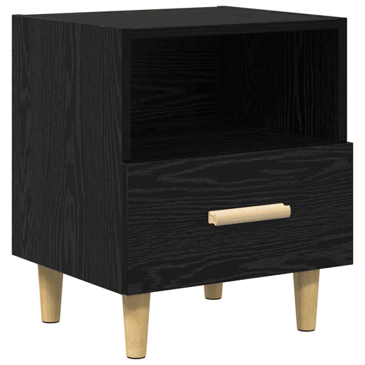 Lote de 2 Mesa De Cabeceira - Mesinha De Cabeceira Carvalho preto 40 x 35 x 47,5 cm
