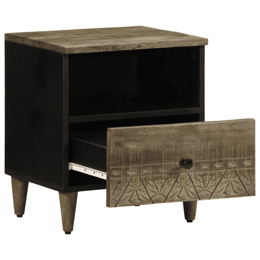 Mesa De Cabeceira - Mesinha De Cabeceira cinzento claro 40x33x46 cm Mesa De Cabeceira - Mesinha De Cabeceira cinzento claro 40x33x46 cm