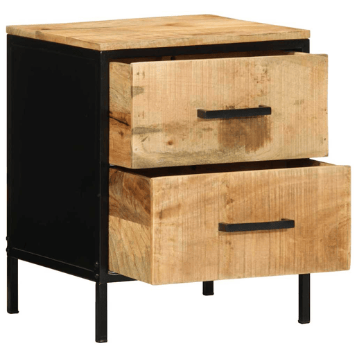 Mesa De Cabeceira - Mesinha De Cabeceira Castanho e preto 40 x 35 x 50 cm