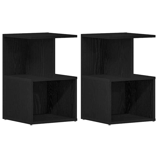 Lote de 2 Mesa De Cabeceira Mesinha De Cabeceira - Carvalho preto 35 x 35 x 55 cm