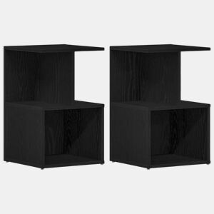 Lote de 2 Mesa De Cabeceira Mesinha De Cabeceira - Carvalho preto 35 x 35 x 55 cm