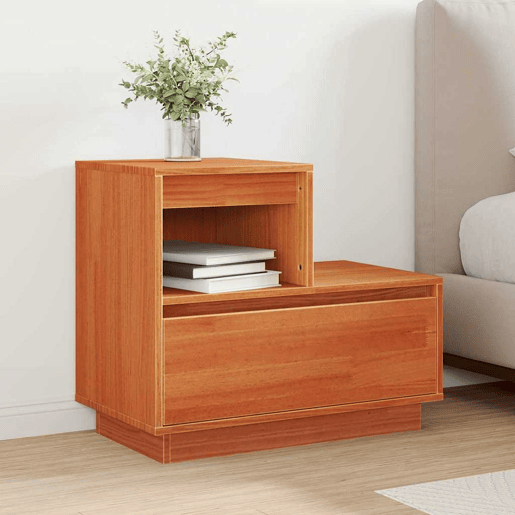 Mesa De Cabeceira - Mesinha De Cabeceira com gaveta Castanho-mel 60 x 34 x 51 cm