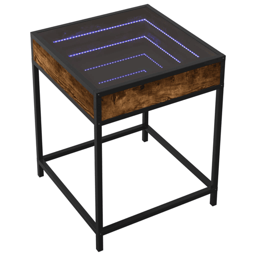 Mesa De Cabeceira - Mesinha De Cabeceira c LED Infinity 40x40x51 cm carvalho fumado