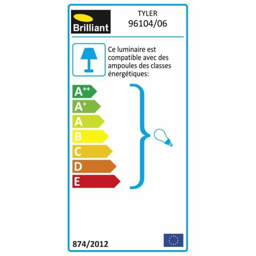 Luz de Parede Brilliant Tyler Preto Metal 60 W E27