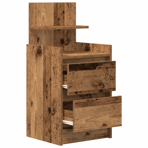 Mesa De Cabeceira - Mesinha De Cabeceira com 2 gavetas 38x34x80 cm madeira velha