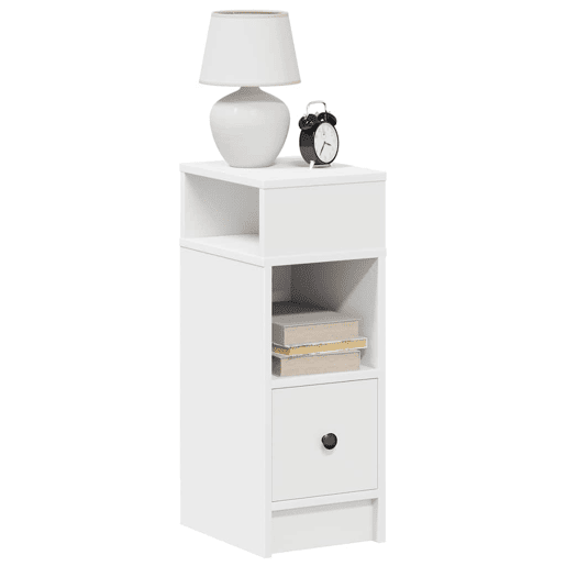 Lote de 2 Mesa De Cabeceira - Mesinha De Cabeceira com gaveta 25x31x66 cm branco