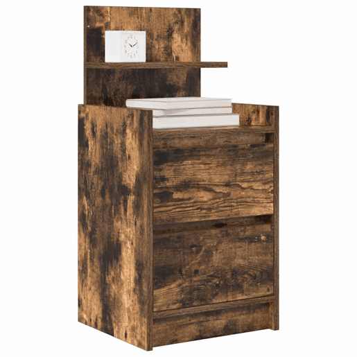 Mesa De Cabeceira - Mesinha De Cabeceira com 2 gavetas 38x34x80 cm carvalho fumado
