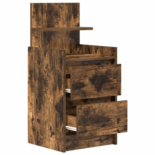 Mesa De Cabeceira - Mesinha De Cabeceira com 2 gavetas 38x34x80 cm carvalho fumado
