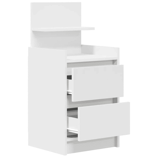 Mesa De Cabeceira - Mesinha De Cabeceira com 2 gavetas 38x34x80 cm branco