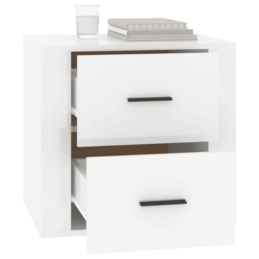 Mesa De Cabeceira - Mesinha De Cabeceira 50x39x47 cm branco brilhante