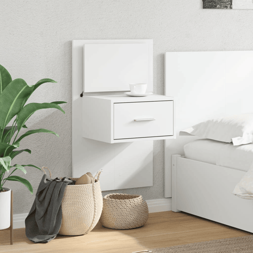 Mesa De Cabeceira De Parede Mesinha De Cabeceira - com luzes LED branco