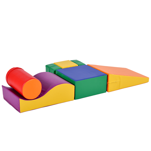 Blocos gigantes 6 peças para escalar e trepar - Escada e escorregador para crianças - Brinquedo para trepar, deslizar e engatinhar, para pré-escolares e bebés, blocos macios, amarelos
