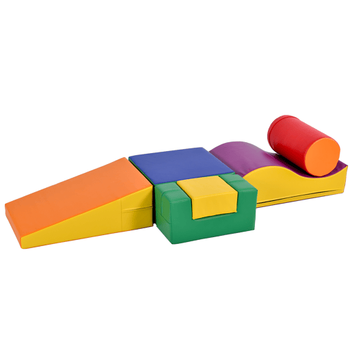 Blocos gigantes 6 peças para escalar e trepar - Escada e escorregador para crianças - Brinquedo para trepar, deslizar e engatinhar, para pré-escolares e bebés, blocos macios, amarelos