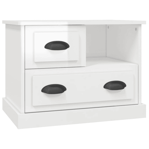 Mesa De Cabeceira - Mesinha De Cabeceira 60x39x45 cm branco brilhante