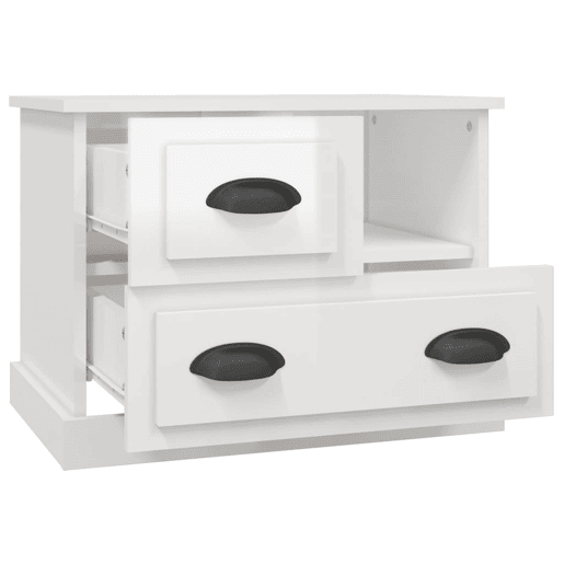 Mesa De Cabeceira - Mesinha De Cabeceira 60x39x45 cm branco brilhante