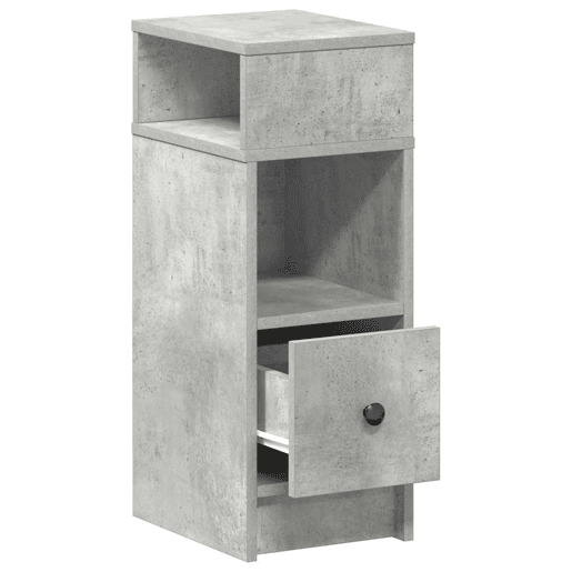 Lote de 2 Mesa De Cabeceira - Mesinha De Cabeceira com gaveta 25x31x66 cm cinzento cimento
