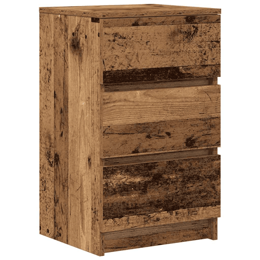Mesa De Cabeceira - Mesinha De Cabeceira com 3 gavetas 39x35x65 cm madeira velha