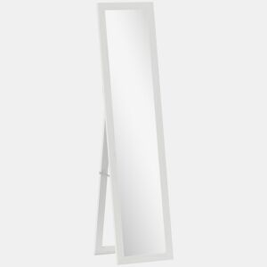 HOMCOM Espelho de Corpo Inteiro 37x155 cm Espelho de Pé Espelho de Parede Retangular com Estrutura de Madeira Decorativo para Sala de Estar Dormitório Corredor Branco com Veios