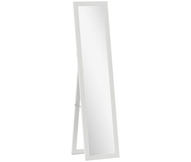 Homcom espejo de pie cuerpo entero 157x37 cm, espejo de cuerpo entero con soporte, 3 formas de uso, independiente, montaje pared y apoyado, para salón