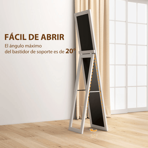 HOMCOM Espelho de Corpo Inteiro 37x155 cm Espelho de Pé Espelho de Parede Retangular com Estrutura de Madeira Decorativo para Sala de Estar Dormitório Corredor Branco com Veios