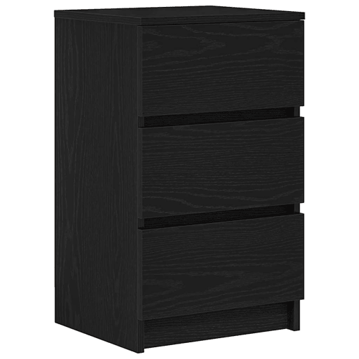 Mesa De Cabeceira - Mesinha De Cabeceira com 3 gavetas 39x35x65 cm preto