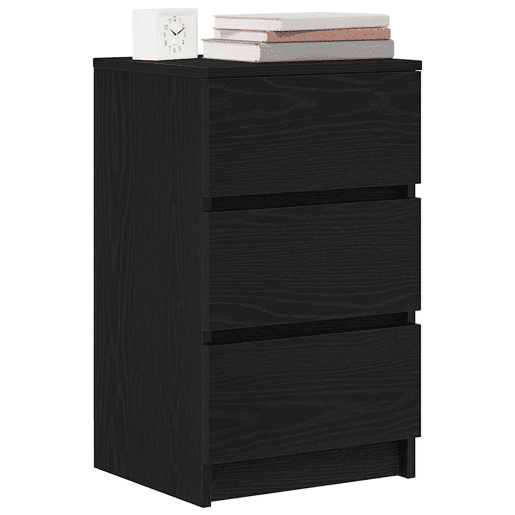Mesa De Cabeceira - Mesinha De Cabeceira com 3 gavetas 39x35x65 cm preto