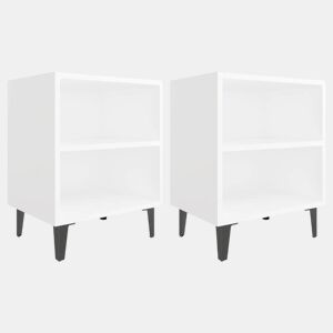 Lote de 2 Mesas De Cabeceira - Mesinhas De Cabeceira pernas em metal 40x30x50 cm branco