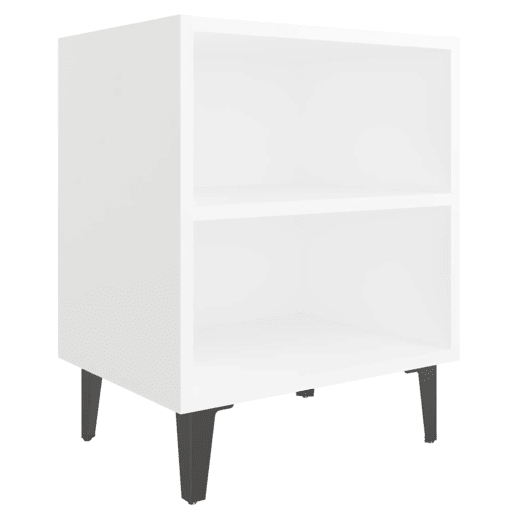 Lote de 2 Mesas De Cabeceira - Mesinhas De Cabeceira pernas em metal 40x30x50 cm branco