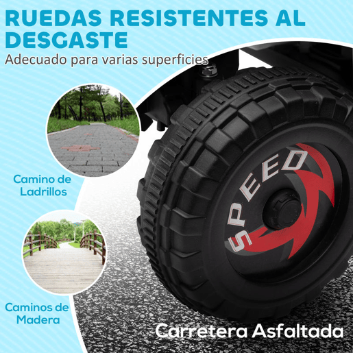 HOMCOM Quadriciclo Elétrico para Crianças 18-36 Meses Veículo Elétrico a Bateria de 6V com Velocidade 2,5 kmh Avanço e Marcha Atrás 70x41,5x48,5 cm Branco
