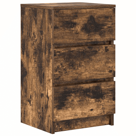 Mesa De Cabeceira - Mesinha De Cabeceira com 3 gavetas 39x35x65 cm carvalho fumado