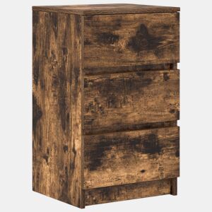 Mesa De Cabeceira - Mesinha De Cabeceira com 3 gavetas 39x35x65 cm carvalho fumado