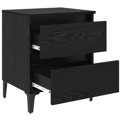 Lote de 2 Mesa De Cabeceira - Mesinha De Cabeceira Carvalho preto 40 x 35 x 50 cm